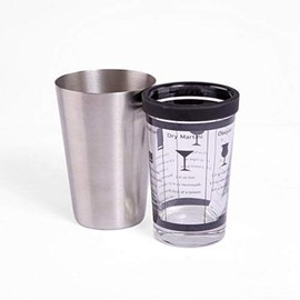 Oenophilia Boston Shaker, Stainless Steel and Glass - 16 Ounce