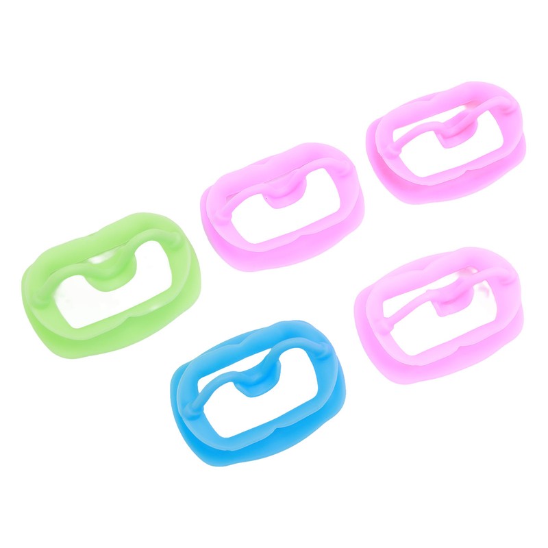 5pcs Silicone Cheek Retractor Soft Mouth Opener Reusable Intraoral Lip