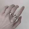 Yheakne Boho Kreuz Ringe Silber Kreuz Link Kette Fingerringe Stapelbar