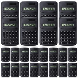 Treela 30 Pcs Pocket Size Calculator for Students Bulk Mini Handheld Cute Calculator Basic Standard Calculators with Button Battery 8 Digit Display Desktop Calculator for Office, School(Black)