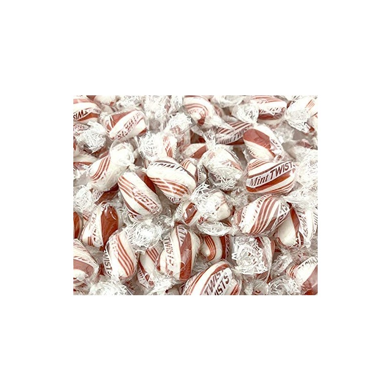 Peppermint Red & White Cylinder Shaped Mint Candy Twists -