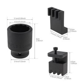 ePathChina 3Pcs Flywheel Locking Tool with 36mm 3/4Inches Socket for 6.6L Duramax Engine