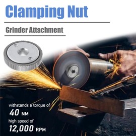 Mesee Quick Release Nut for Angle Grinder, M14 Angle Grinder Locking Nut Fast Clamping Flange Pressure Plate Angle Grinding Machine Fixing Attachment - Silver