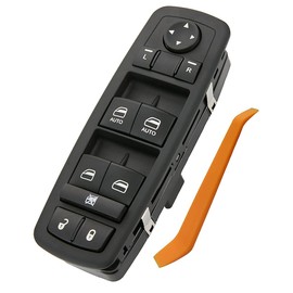 ZAPOSTS Master Power Window Switch para 2009 2010 2011 2012 Ram 1500, Ram 2500, Ram 3500.3 PINS + 10 PINS, OEM # 4602863AD, 4602863AC, 4602863AB Interruptores de control del lado del conductor (verde luz luz verde luz