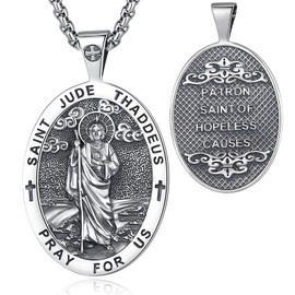 EUDORA Harmony Ball Saint St Christopher / Saint Michael / Saint Benedict / Virgin Mary / St Judas Thaddeus/Archangel Gabriel Raphael Amulet Medallion for Men Women 925 Sterling Silver, Sterling
