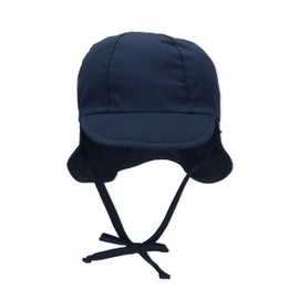Sterntaler Unisex Children's Peaked Cap with Neck Protection, with Ties and Ear Flaps, navy