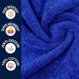 Towelogy® Premium Large Hand Towels Set 100% Combed Ring Spun Cotton Quick Dry & Super Absorbent Hotel Quality Multipurpose for Bathroom Spa Gym & Travel Size 50x85cm (Navy Sapphire, Pack Of 1)