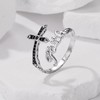 MUNDELL Vintage Cross Open Ring Christian Faith Wrap Finger Rings