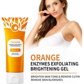 2PC Natural Orange Exfoliating Gel, Gel Exfoliante, Moisturizing Smoothing Tighten Pores Exfoliating Peeling Gel, 100g