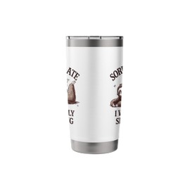 Sorry I'm Late I Was Shilly Shallying Funny Lazy Sloth Retro Stainless Steel Insulated Tumbler