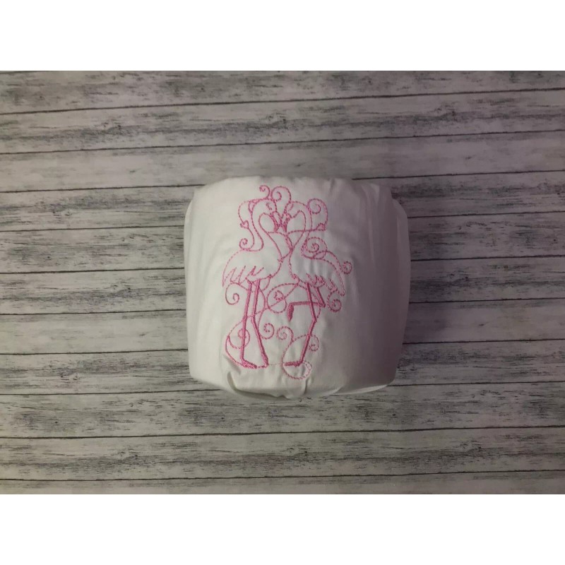 BeachcraftersEMB Pink Flamingos Embroidered Decorative Toilet Paper Wrap - Bathroom