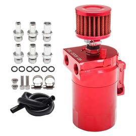 Tanque de Captura de Aceite, Kit Depósito de Aceite con Filtro Universal de Aluminio, 300ml Depósito de Aceite, Jarras de Aceite con Filtros de Aire, Botella de Aceite para Coche