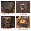 Treasure Props Storage Box with Password Lock Retro Wooden Storage