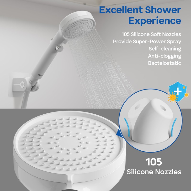 RV Shower Head with Hose and On/Off Button, High Pressure