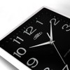 PRIM Square Design Plastic Wall Clock, Square, Arabic Numerals, White/Black,