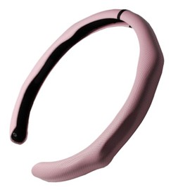 Funda deportiva de instalación rápida de piel napa rosa perforada para volante con raya negra, ajuste universal de 14½ a 15 pulgadas, para coche, SUV, camioneta, rosa, para esposa