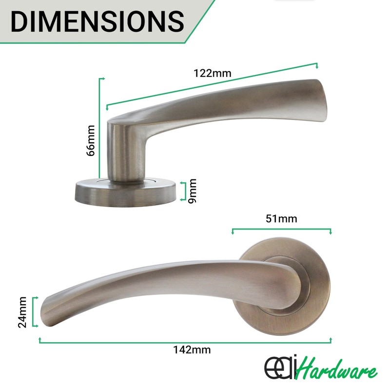 EAI Nickel Internal Door Handle | 1 Pair Satin Nickel