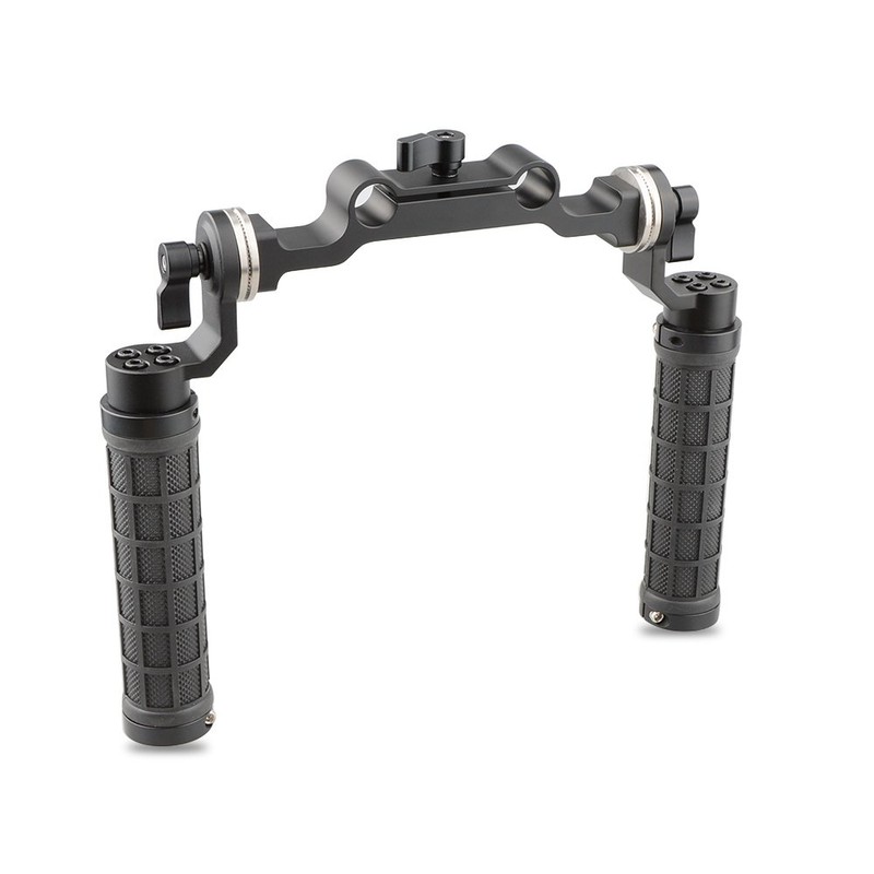 CAMVATE ロゼットハンドルグリップ（2本セット）＋15mmダブルロッドクランプ ロゼットアダプター 1/4"ネジ穴付き DSLRカメラ、フォローフォーカス用