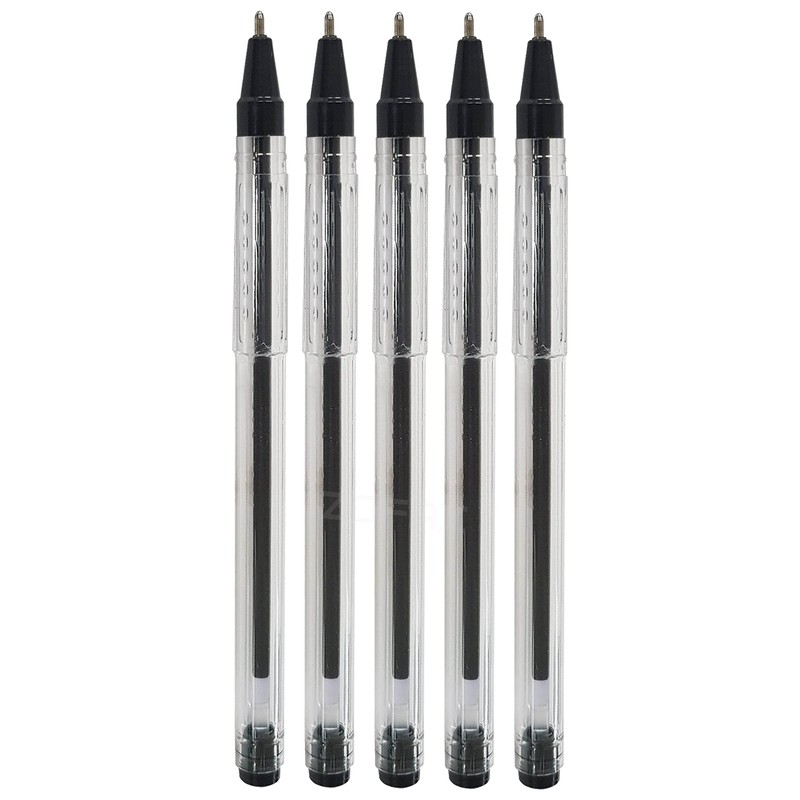 5 x 1.0mm FLAIR FX Dark BLACK Ballpoint Pens Smooth