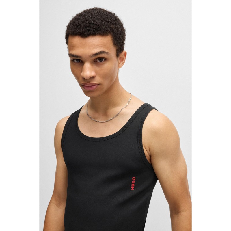 HUGO Men's Tank Top Twin Pack of Two Stretch Cotton