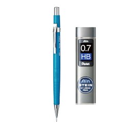 Pentel P207 Mechanical Pencil - 0.7mm - Blue Barrel + Ain Stein 0.7mm HB Refill Leads