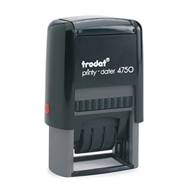 Trodat Printy 4750/L2 Self-Inking Date Stamp - Commercial Formula Paid, Blue-Red