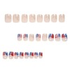 4th of July Press on Nails Short Square French Tip