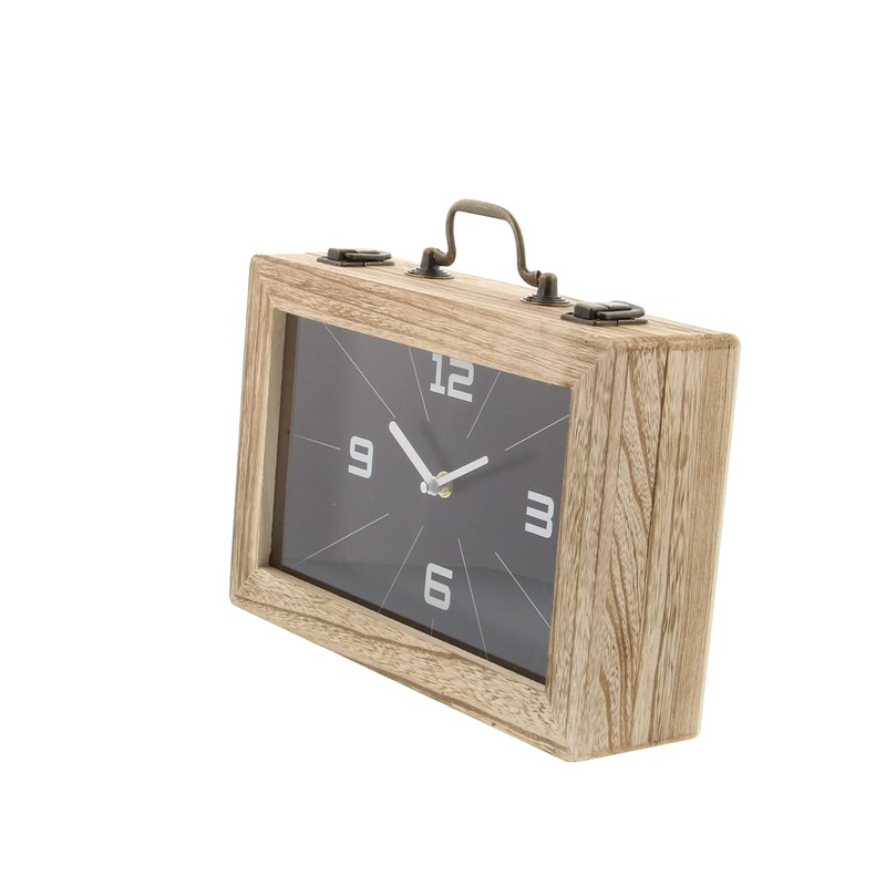 Deco 79 Wood Encased Clock, 12" x 3" x 8",
