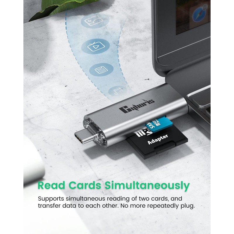 CYBORIS Micro SD Card Reader, USB 3.0 USB-C Memory Card