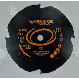 ORANGE TORNADO 7 1/4" polycrystalline Diamond Blade for Fiber Cement siding and Laminate Flooring…