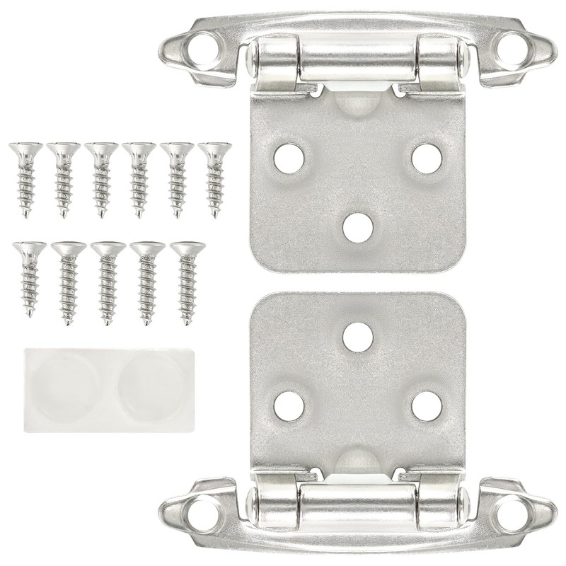 QWORK Inset Cabinet Hinges, 25 Pairs (50 pcs) 1/2" Overlay