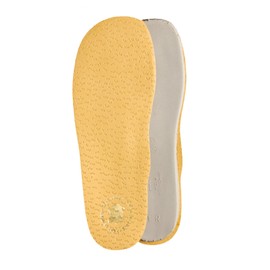 Kaps Orthopaedic Leather Insoles for Children - Anatomical Children's Shoe Insoles & Shoe Soles - Prophylactic with Longitudinal Arch Support, Beige, 31-32