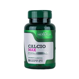 Herbalia Lab | Calcio Max 600 Triple Fuerza con Vitamina D3 y Omega 3-90 Tabletas