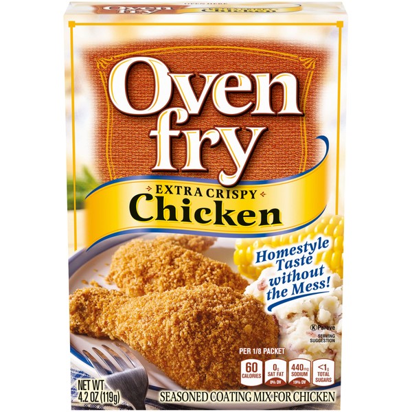 Oven Fry Seasoned Coating Mix, Extra Crispy Chicken, 4.2-Ounce Boxes (Pack of 8)