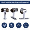 2PCS Silver 90° 25mm Clothes Rail Flange Seat, Space-Saving Corner