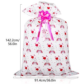 2 Pack Jumbo Plastic Gift Bags, 56× 36 Inches Extra Large Baby Shower Bags Baby Girl Gift Bags for Birthday Baby Shower(Pink)