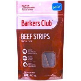 BARKERS CLUB Beef Strips Croquetas para Perro Receta de Res, con verdadera Carne de Res, Altos en proteína y Muy nutritivos. Perfectos para usarlos Du