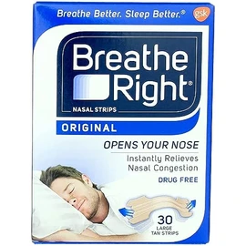 Breathe Right Original Large Tan Strips, 30 Count