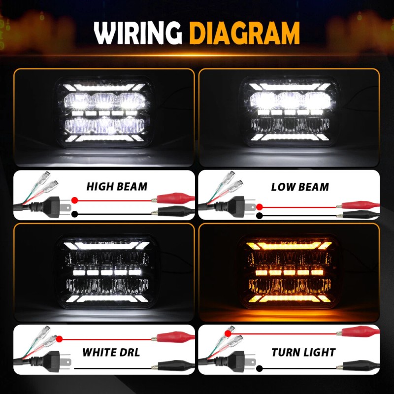 uni-shine 2X DOT 7x6" LED Headlights for Chevy C1500 C2500