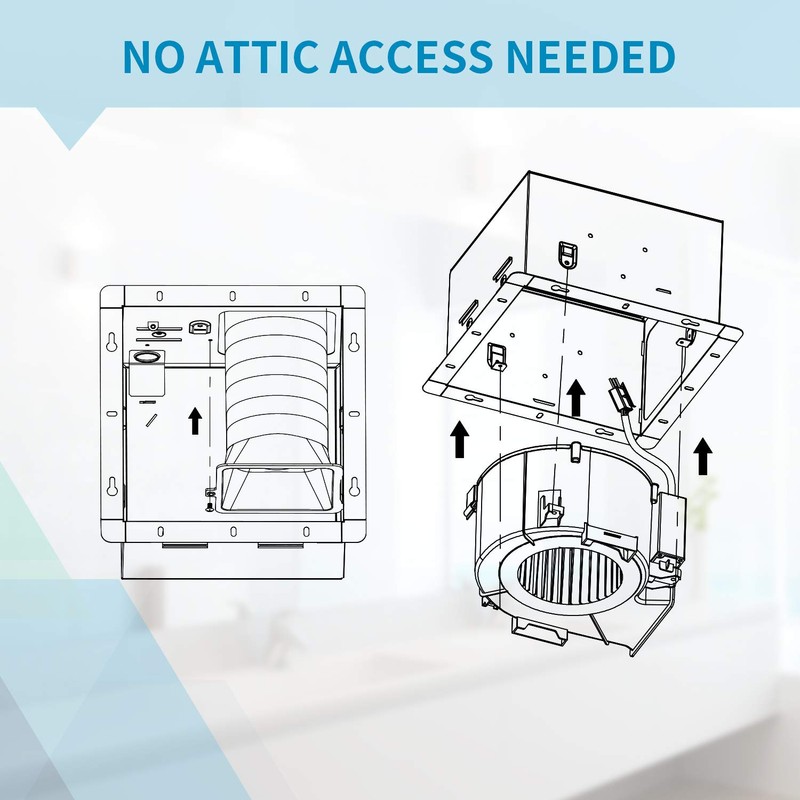 Tech Drive Bathroom Exhaust Fan with Light, 110 CFM, Super