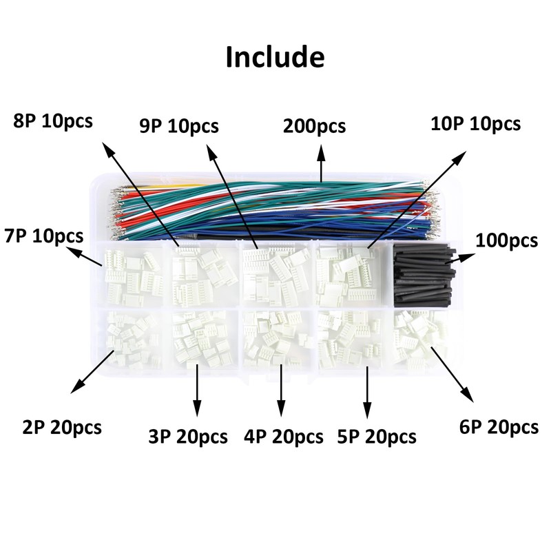 Cermant GH1.25MM Connector and Pre-Crimped Cables Socket Kit, 2/3/4/5/6/7 Pin