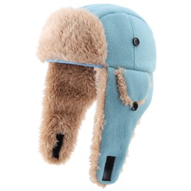 Connectyle Gorro de invierno para niños pequeños con solapas para las orejas, Azul claro, 3-7 Años