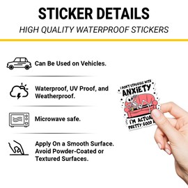 (3 Pcs) I Don’t Struggle with Anxiety Sticker – Funny Skeleton Mental Health Quote Vinyl Decal Waterproof for Laptop, Water Bottle, Phone, Kindle – Gift for Friends, Coworkers and Adults – 3 Inch