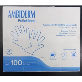 Ambiderm Guantes De Polietileno Ambiderm Grande Con 100 Piezas
