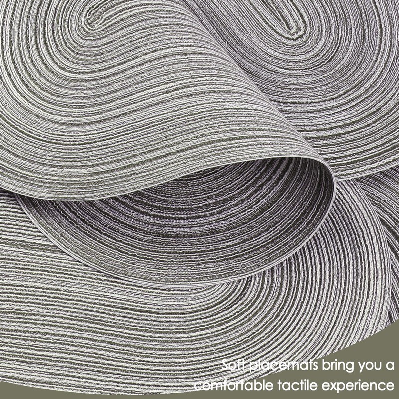 Noctiflorous Oval Braided Placemats 12x18 Inch Table Mats Set of