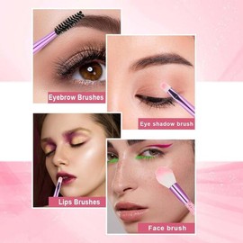 10 PCS 글리터 크리스탈 메이크업 브러시 아이 전문 아이섀도 컨실러 블링 귀여운 세트 10 PCS Glitter Crystal Makeup Brush Eye Professional Eyeshadow Concealer Bling Cute Set [pink]