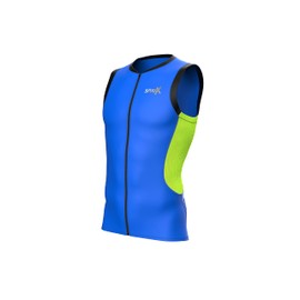 Sparx MenTri Tank Performance Triathlon Top Tri Singlet Men Swim Bike Run, Blue, XX-Large