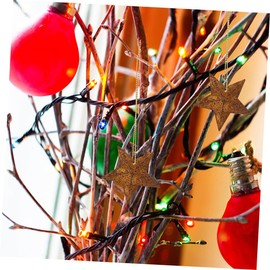 STOBAZA Pack of 60 Rusty Five-Pointed Star Christmas Decoration Metal Stars Hanging Decoration Small Barn Star Retro Poinsettia Decorations Christmas Rusty Star Iron