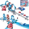 Electric Race Track Set with 4 Super Pull-Back Racing Cars,