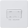 Knightsbridge SF1100MW Screwless 10A 3 Pole Fan Isolator Switch-Matt White,